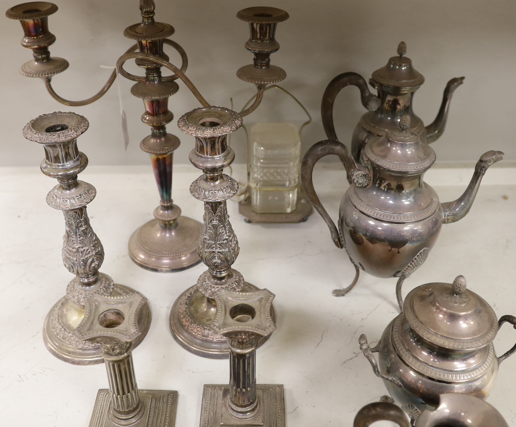 A quantity of silver plated wares